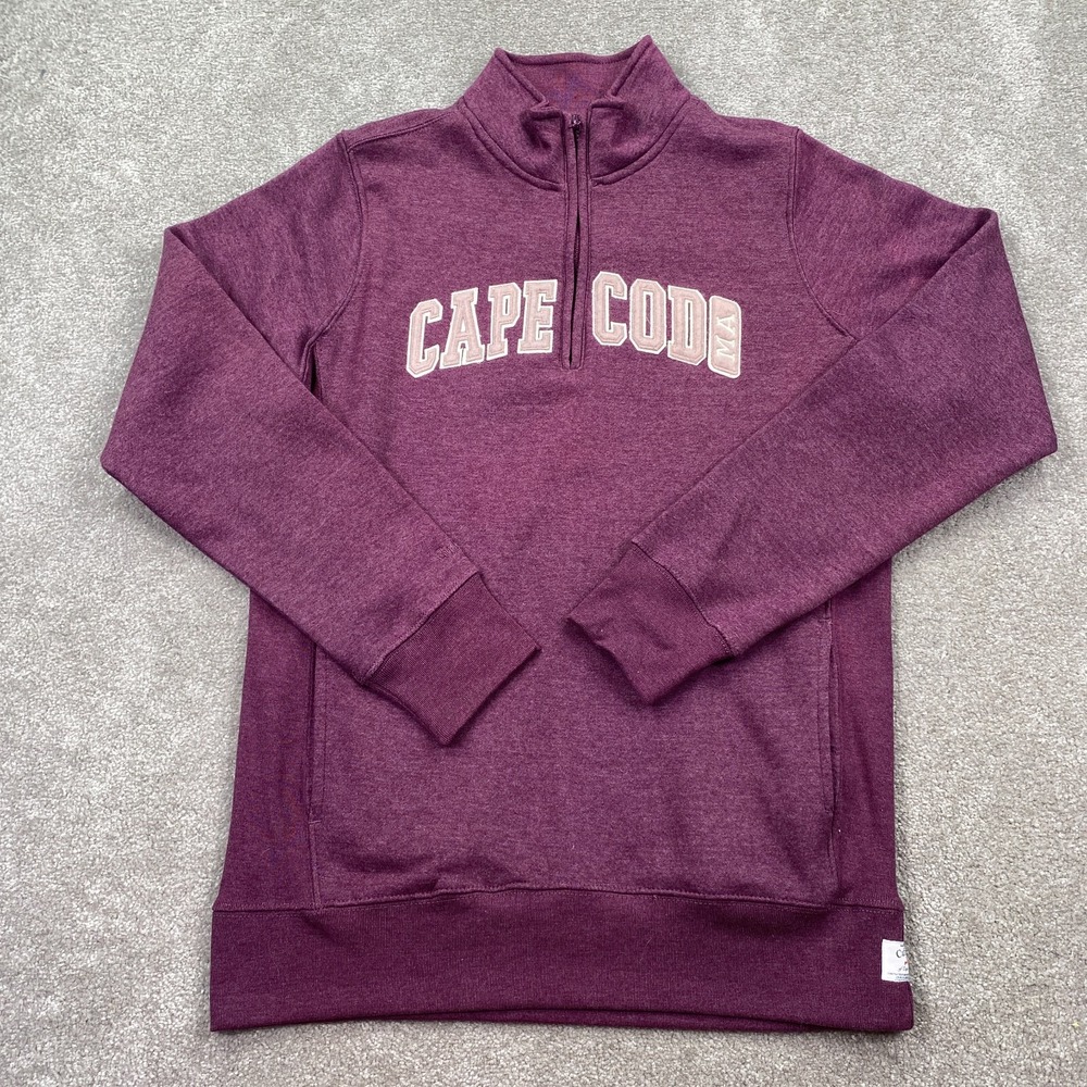 Cuffys Cape Cod Ladies 1/4 Zip Up Knit Pullover Sweatshirt‎ Size M Dark Purple